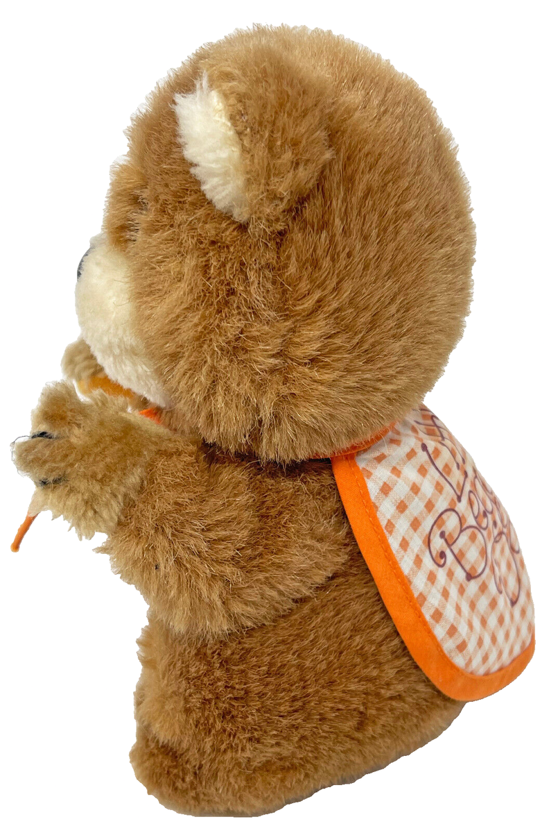 Applause 1984 Little Beggar Bear Dog Plush Used Orange Apron Cape