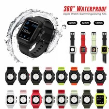 40/44mm Silicone Sport Band Strap Waterproof Case for Apple Watch 6 5 4 SE 3 2