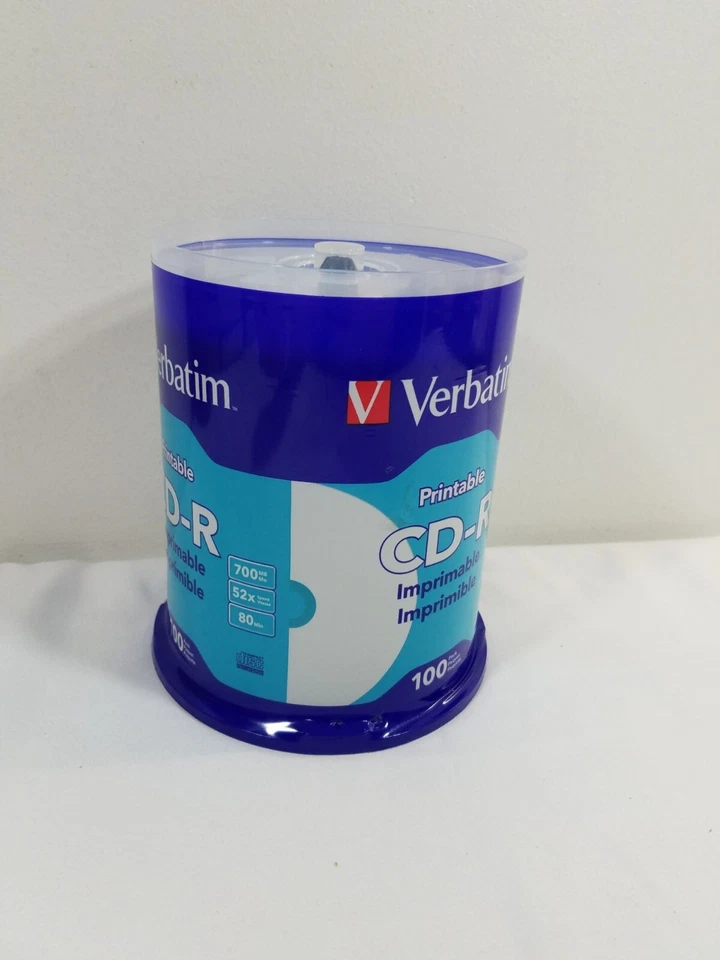 Verbatim Printable CD-R 100 Pack Spindle 700MB 80 Min 52X Speed - Image 2 of 4