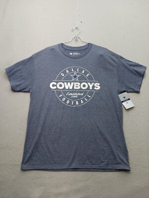 Dallas Cowboys Mens T-Shirt L Heather Gray Team Logo Established 1960 Fan