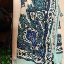 Talbotts 100% Modal Scarf Blues And White NWT