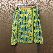 The Lilly Pulitzer Vintage Yellow Blue Multi-Color A-Line Skirt Size 6