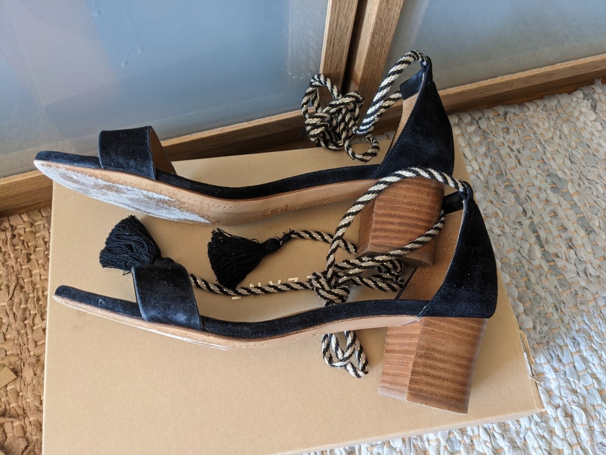 Sezane sandals black 39 US 8 suede | eBay