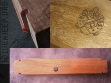 RENFORT BOIS PARECHOC AVANT . MARQUAGE HOTCHKISS M201 + NUMERO . jeep willys