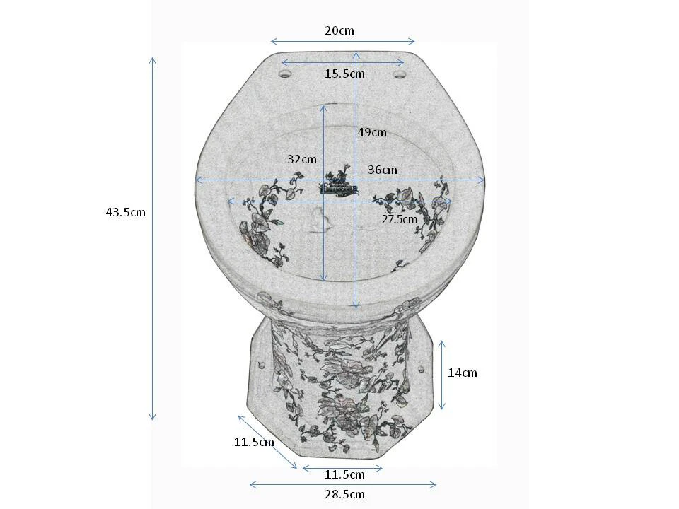 TRTC Floral Multicoloured Low Level Toilet Traditional Victorian Edwardian - Image 4 of 4