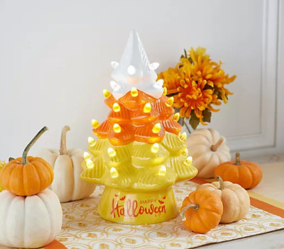 Mr. Halloween 12" Ceramic Candy Corn Tree H228136 Lighted Illuminated ...