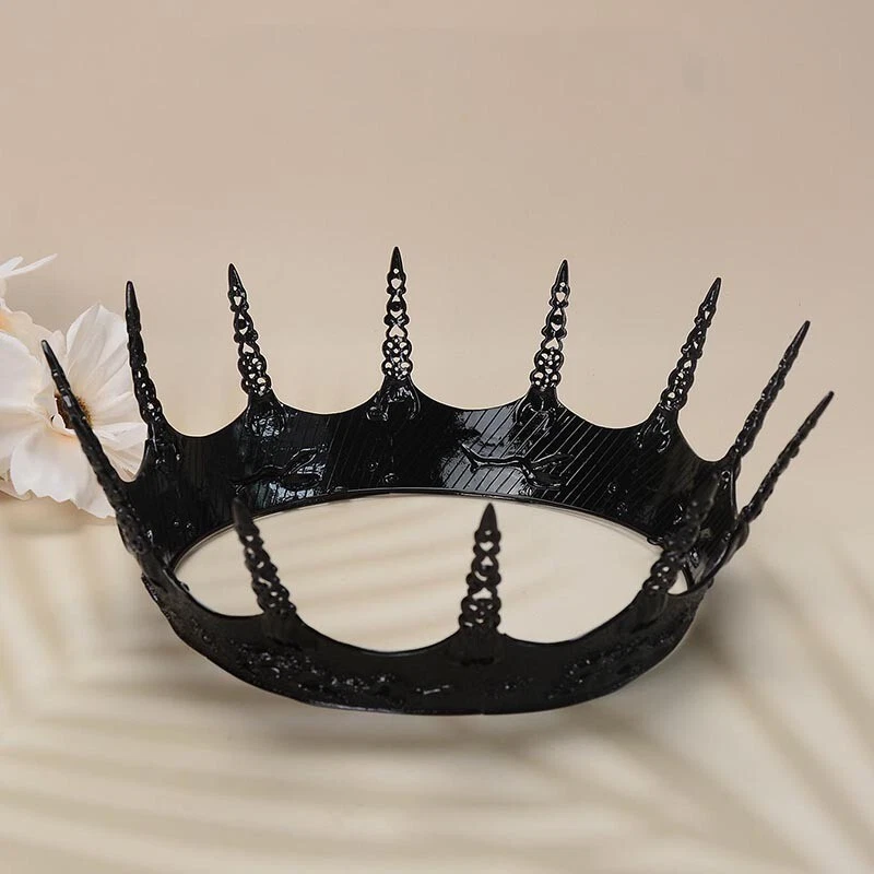 9 см высокая черная мужская корона драма косплей имперский средневековый король металлическая корона - Изображение 4 из 4