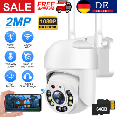 Ycc365plus WIFI IP NETZWERK CAMERA AUßEN FUNK WLAN ÜBERWACHUNGSKAMERA + 64GB DHL