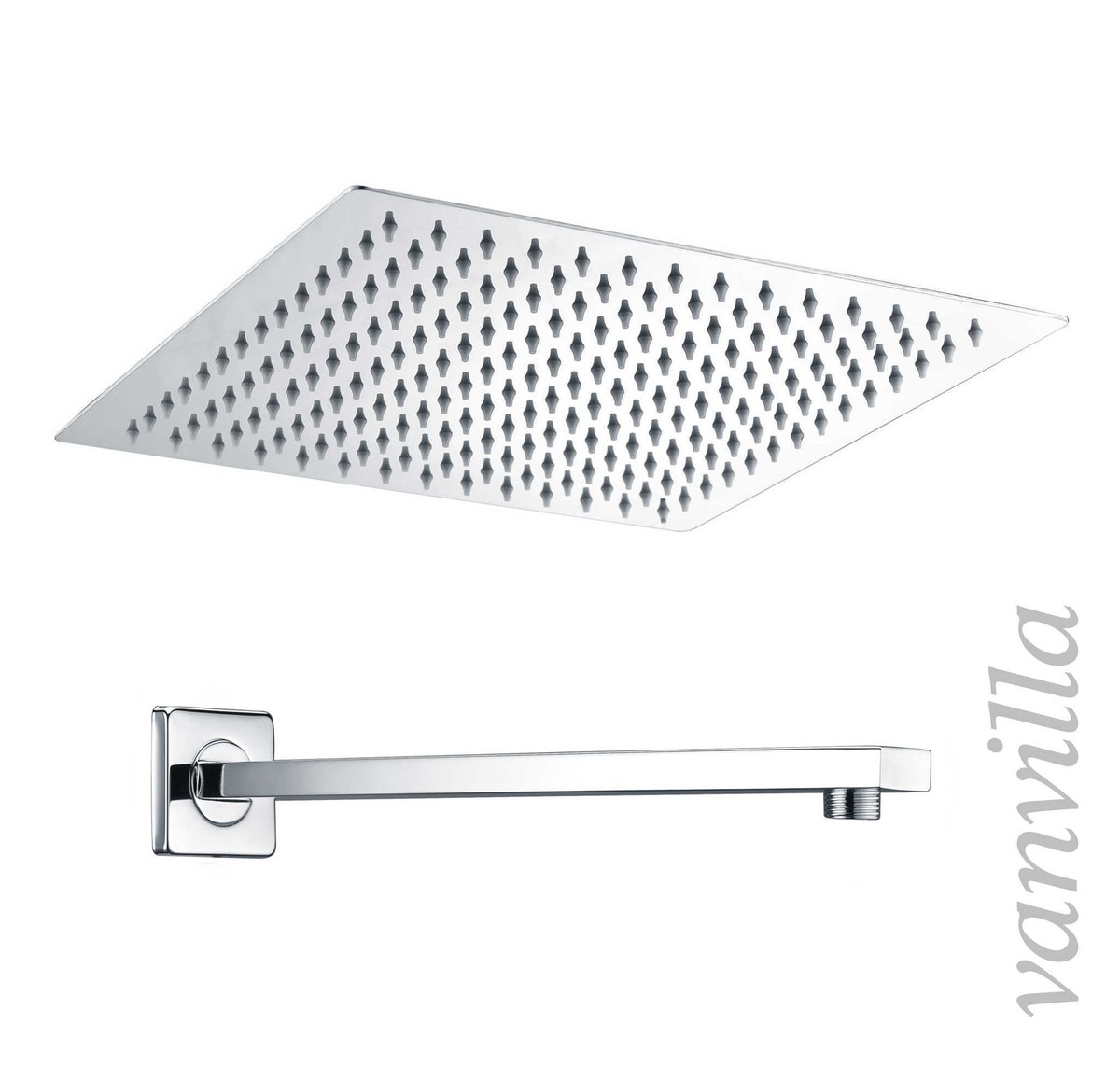 Vanvilla Dusch-Set G03 Poliert – Mit Grohe SmartControl Thermostat-Armatur & Großem Regenduschkopf 50x23 Cm