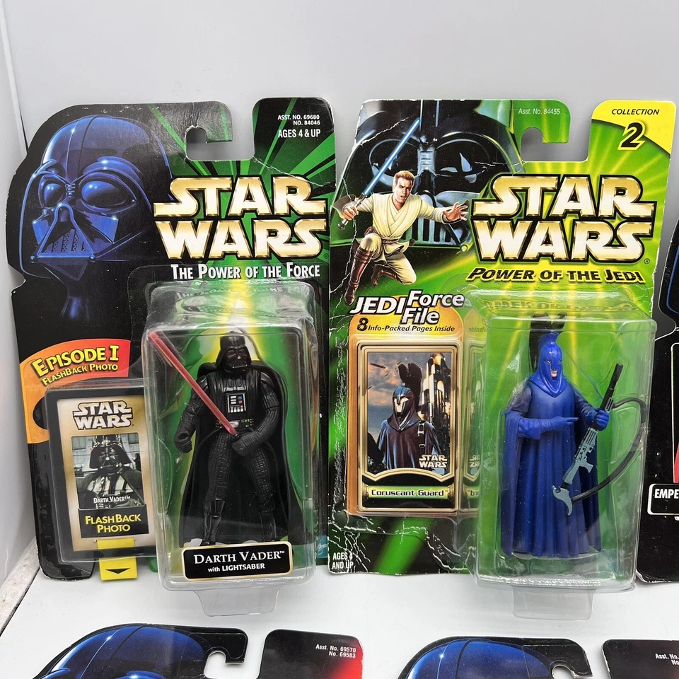 Lote de 10 bonecos de ação Star Wars conjunto antigo Jedi Force Guard, Darth Vader novo - Imagem 3 de 4
