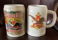 Set of 2 Vintage Anheuser Busch Beer Steins