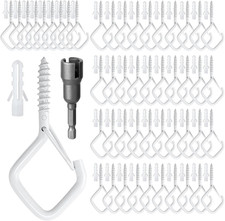 50 Pcs Outdoor Hooks for String Lights,Screw Hooks for Hanging Plants,Ceiling Ho