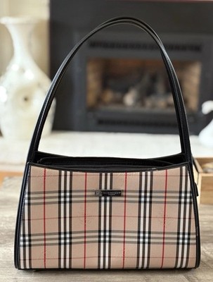 BURBERRY LONDON ショルダーバッグ ノヴァチェック Burberry London Nova Check Shoulder Bag Beige Plaid Handbag Zip
