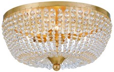 Crystorama Rylee 18" Wide Antique Gold Ceiling Light