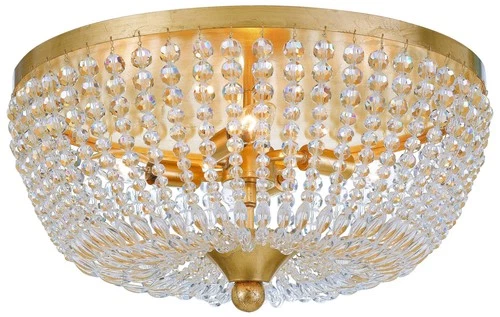 Crystorama Rylee 18" Wide Antique Gold Ceiling Light - Picture 1 of 6