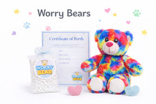 Build  A RaINBOW  WORRYBear Kit - Kids C- no sew- 8" /20cm brown Colour Teddy