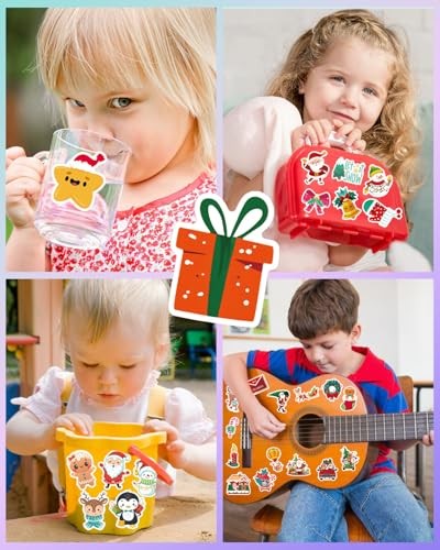 150 PCS Cute Christmas Stickers, Water Bottle Stickers for Kids, Vinyl 