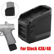 For Glock 43X / 48 Magazine Enhanced Weight OEM 10 Round Mag Base Plate Black