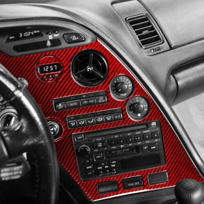 10Pcs Red Carbon Fiber Full Interior Trim Kits For Toyota Supra
