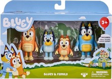 Bluey Family Figure Pack of 4, Robust Poseable Character Toys with Bingo,...
