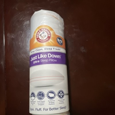 Arm & Hammer Just Like Down Ultra Sleep Pillow 20x28in White OEKO-TEX