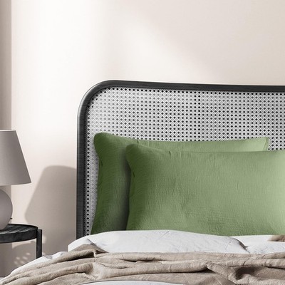 Muslin Kissenbezug 2er Set 40x80 cm Mintgrün   100% Baumwolle Doppelgaze, Oek...