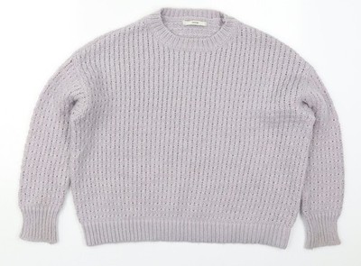 George Damen Pullover Pulli lila Rundhalsausschnitt Polyester Größe S