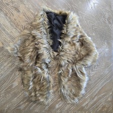 Faux Fur Shawl Wrap Stole Brown Winter Bridal 1920s Gatsby Shrug