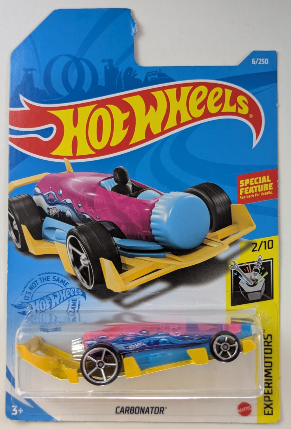 Carbonator Blue Pink Yellow Hot Wheels 2021 Experimotors 6/250 Bottle Opener