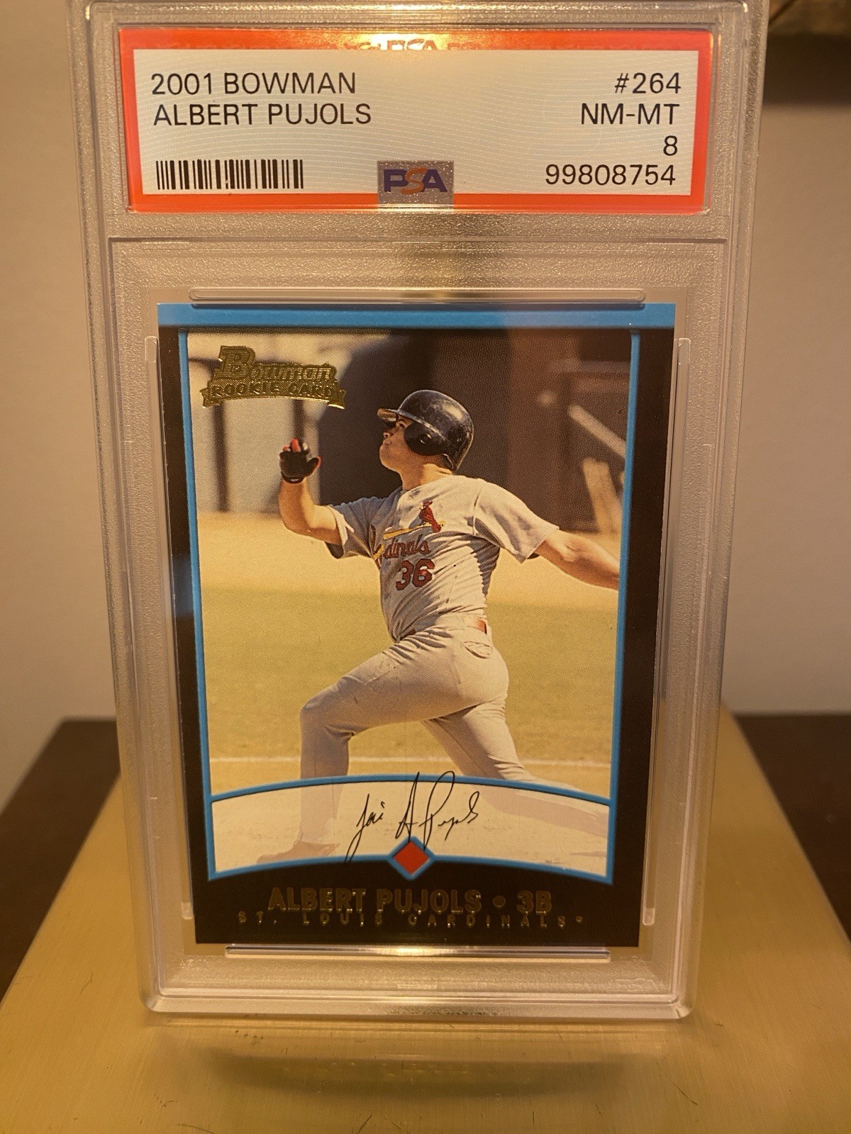 2001 BOWMAN ALBERT PUJOLS (RC) #264 PSA 8 NM-MT