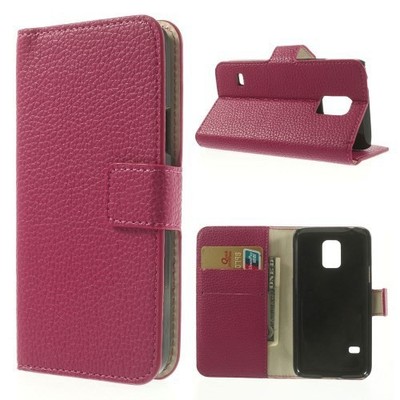  Business Case Cover Samsung Galaxy S5 mini SM-G800 Etui deep Pink