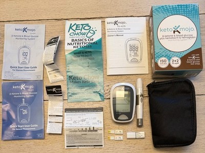 Keto-Mojo TD-4279 Beta-Ketone Blood Glucose Monitor Kit w/ BT Dongle & Case