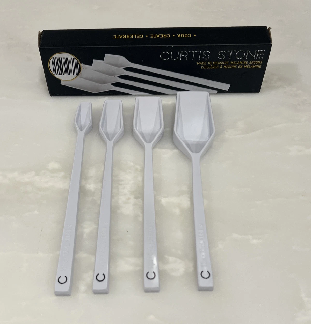 Measuring Spoons Curtis Stone Made to Measure Melamine Set 1/4, 1/2, 1 tsp,1 tbs