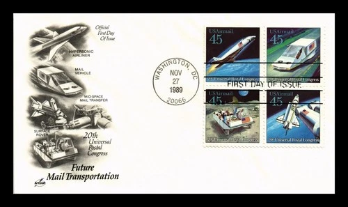 DR JIM STAMPS US COVER FUTURE MAIL TRANSPORTATION AIR MAIL FDC SETENANT ARTCRAFT