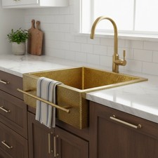 Vintage Brass Kitchen Sink with Shelf & Front...