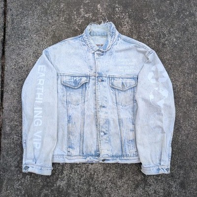 Earthling VIP Grail Jean Jacket in awsome distressed condition,  men's size M. 