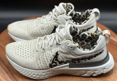 Nike React Infinity Run Flyknit 2 White Leopard Womens Size 9 Shoes DJ5932-001