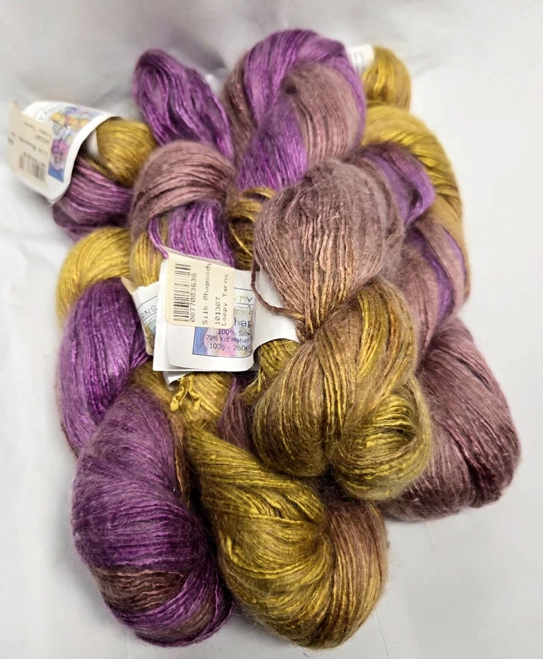 Artyarns Silk Rhapsody Worsted Yarn Color 114 "India" 4 Skein Bundle Lot 400g - Image 3 of 4