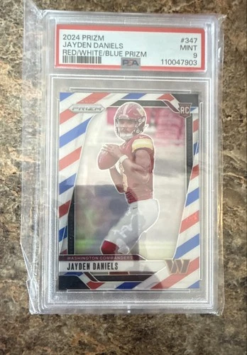 2024 Panini Prizm - Rookies Jayden Daniels #347 Red White & Blue Prizm (RC)