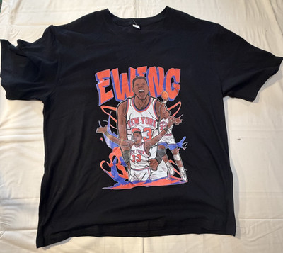    Patrick Ewing Cartoon Style New York Basketball T-Shirt   Black XL   