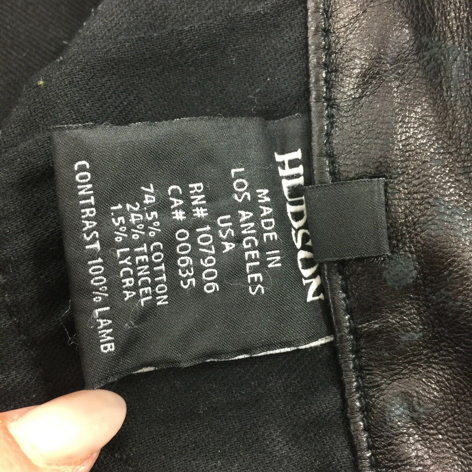 $298 Hudson Jeans Leeloo Super Skinny Crop Size 25 Womens Black Leather Panels image 5
