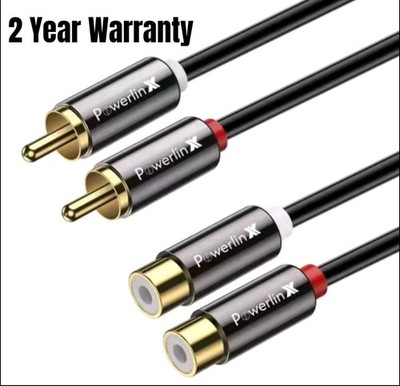 Cinch Verlängerungskabel Doppel Stecker auf Buchse Stereo Sound Verlängerungskabel Adapter UK 