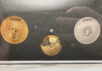 1970 EXPO '70 Osaka Japan Mint Gold Silver Copper Medal Set 18K