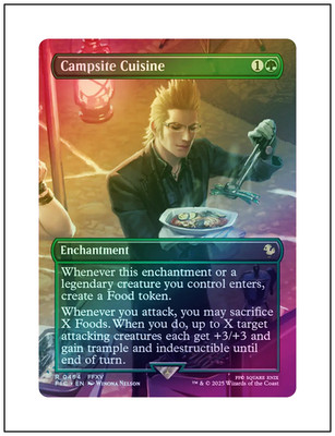Campsite Cuisine, Borderless Foil - 0464, Final Fantasy Commander, MTG NM