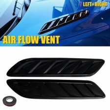 Glossy Front Black Side Hood Air Vent Decor Scoop Flow Trim for Chevy Silverado