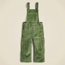 New Crewcuts Girls Overalls Moss Green Jumpsuit Corduroy Pocket 8 12