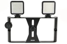 Rizer Smartphone Video Rig w/ Clicker Grip Stabilizer with 2 Dimmable LED Lights
