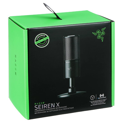 Razer Seiren X Black USB Streaming Microphone built-in Shock Mount