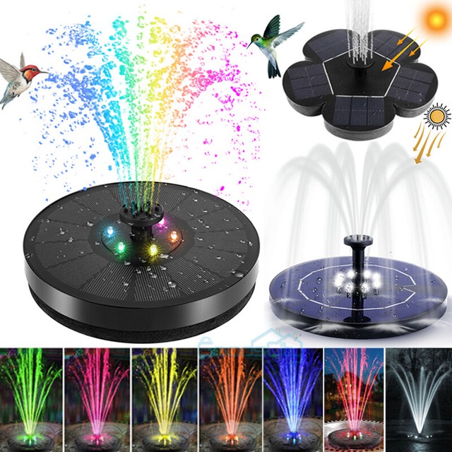 LED Fuente Flotante Bomba De Agua Energía Solar Para Estanque De Jardín Piscina