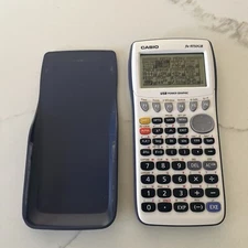 Casio FX-9750GII Graphing Calculator White w/ Cover TESTED AND WORKING GREAT!!!